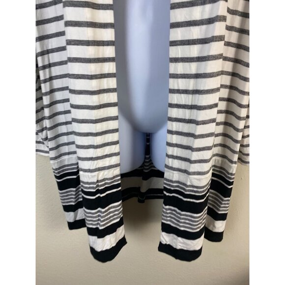 J. Jill Wearever Collection Women Striped Open Front Cardigan Sweater Plus Sz 1X - Picture 7 of 16